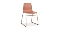 Chaise en polypropylène MARIE de salle à manger bar café, couleur : terracotta