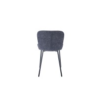 Chaise revêtement bouclé pour salle à manger coloris gris foncé. Collection ALCAN