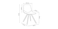 Chaise 'OSLO' PU Brun, dimensions : H84 x L44 x P57 cm