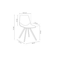 Chaise 'OSLO' PU Brun, dimensions : H84 x L44 x P57 cm