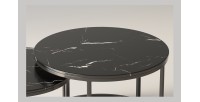 Table basse collection NAZARI. Meuble type CONTEMPORAIN. Marbre noir.