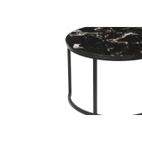 Table basse collection NAZARI. Meuble type CONTEMPORAIN. Pierre aspect marbre noir.