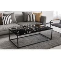 Table basse collection LIVORNI. Meuble type CONTEMPORAIN. Marbre noir.