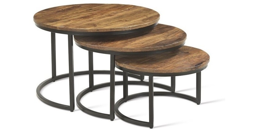 Table basse collection ARNOLD marron-bois.