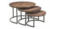 Table basse collection ARNOLD marron-bois.