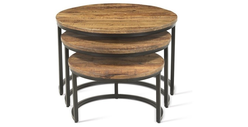 Table basse collection ARNOLD marron-bois.