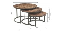 Table basse collection ARNOLD marron-bois.