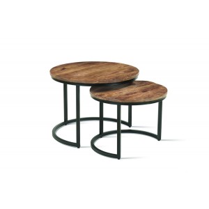 Table basse collection GOJI marron-bois.