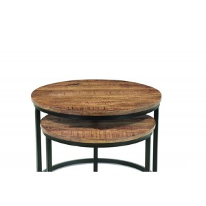 Table basse collection GOJI marron-bois.