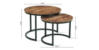 Table basse collection GOJI marron-bois.