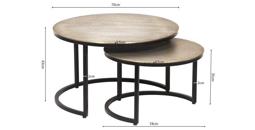 Table basse collection IMARA argent vieilli.