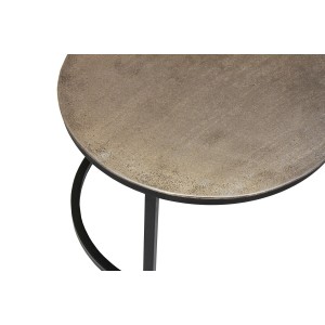 Table basse collection IMARA argent vieilli.