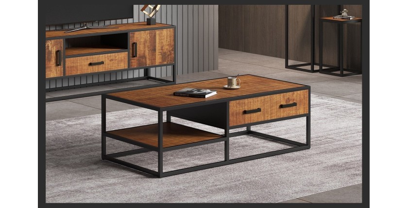 Table basse collection MADEIRO marron-bois.