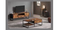 Table basse collection MADEIRO marron-bois.