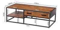 Table basse collection MADEIRO marron-bois.