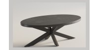 Table basse ovale collection MADEIRO noir.