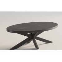 Table basse ovale collection MADEIRO noir.