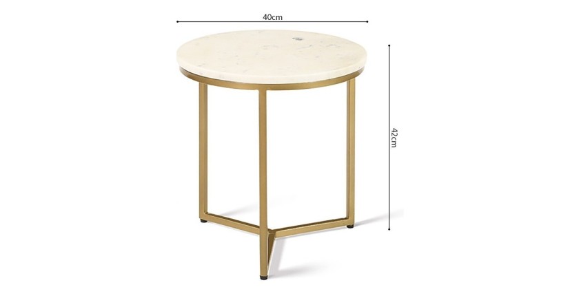 Table d'appoint JOURNA marbre blanc