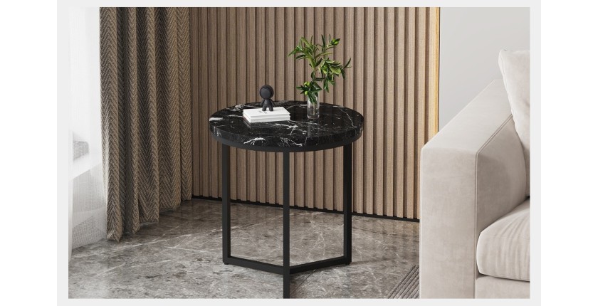 Table d'appoint JOURNA marbre noir