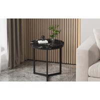 Table d'appoint JOURNA marbre noir