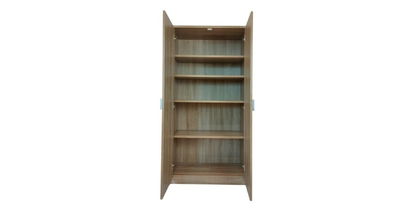 Armoire, collection TOLLY, 2 portes, 75x150 cm, coloris chêne sonoma