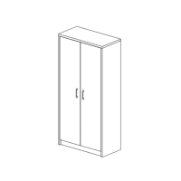 Armoire, collection SPACI, 2 portes, 72x148 cm, coloris blanc