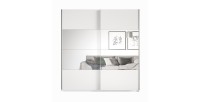 Chambre à coucher complète collection EOS : Armoire 220cm, Lit 180x200, commode, chevets. Couleur blanc mat