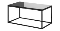 Table basse design collection ZANTE. Couleur noir brillant pailleté.