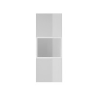 Vitrine suspendue, 1 porte vitrée avec LED intégrée collection ZANTE. Coloris blanc brillant.