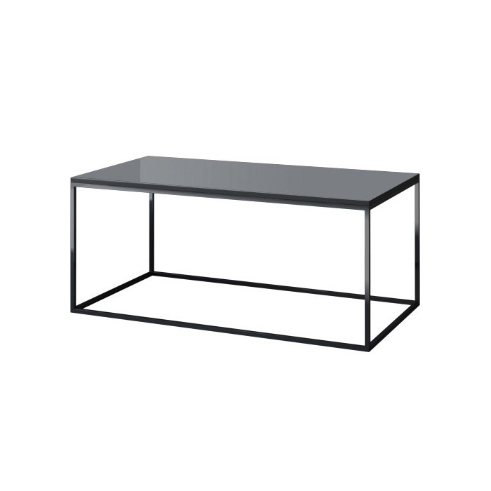 Table basse design collection ZANTE. Couleur noir et gris brillant.