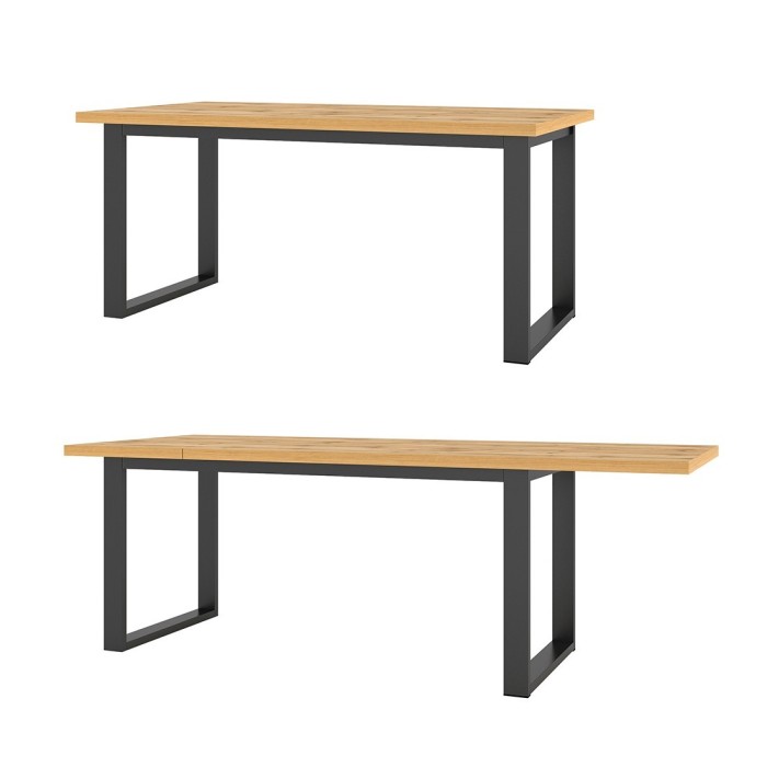 Table extensible 10 personnes pour salle à manger collection MILO coloris chêne.