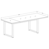 Table extensible 10 personnes pour salle à manger collection MILO coloris chêne.