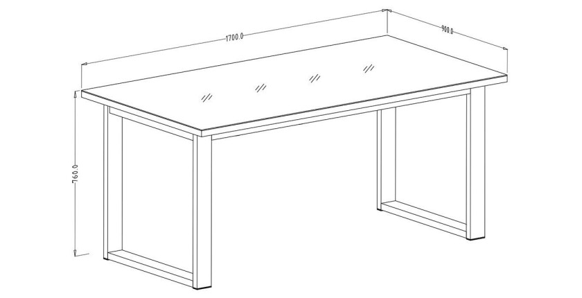 Table extensible 10 personnes pour salle à manger collection MILO coloris chêne foncé.