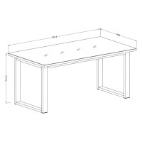 Table extensible 10 personnes pour salle à manger collection MILO coloris chêne foncé.