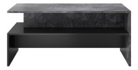 Table basse design collection RAMOS coloris gris effet ardoise et noir.