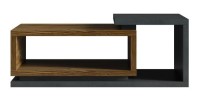 Table basse design collection BERGAME. Coloris gris et chêne foncé. Style design