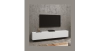 Meuble TV 180cm collection EVA. Couleur blanc et chêne.