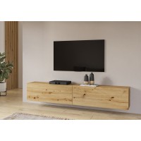 Meuble TV 180cm collection EVA. Couleur chêne et noir.