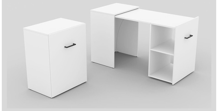 Bureau pliable spécial petite espace collection FLIP coloris blanc.