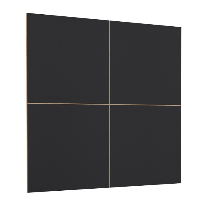 Panneaux muraux décoratifs noir mat sur support fond chêne. collection CLARA
