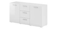 Buffet 130cm pour salon couleur blanc brillant collection CONNOR.