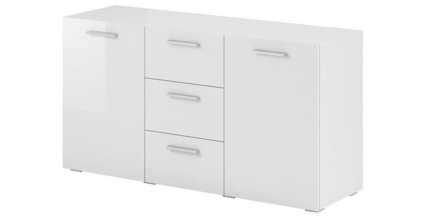 Buffet 130cm pour salon couleur blanc brillant collection CONNOR.