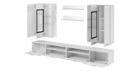 Composition XL de 8 meubles design pour salon couleur chêne et gris anthracite collection CONNOR