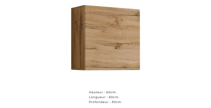 Armoire suspendue aspect chêne 60x60cm pour salon collection SWITCH.