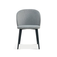 Chaise revêtement tissu pour salle à manger coloris gris clair. Collection HARDIN