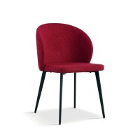 Chaise revêtement tissu pour salle à manger coloris rouge. Collection HARDIN