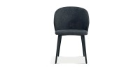 Chaise revêtement tissu pour salle à manger coloris gris foncé. Collection HARDIN