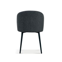 Chaise revêtement tissu pour salle à manger coloris gris foncé. Collection HARDIN
