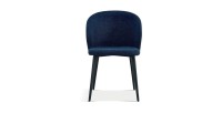 Chaise revêtement tissu pour salle à manger coloris bleu. Collection HARDIN