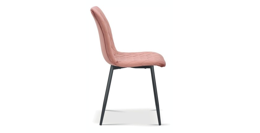 Chaise en velours rose pour salle à manger. Collection GRAZ